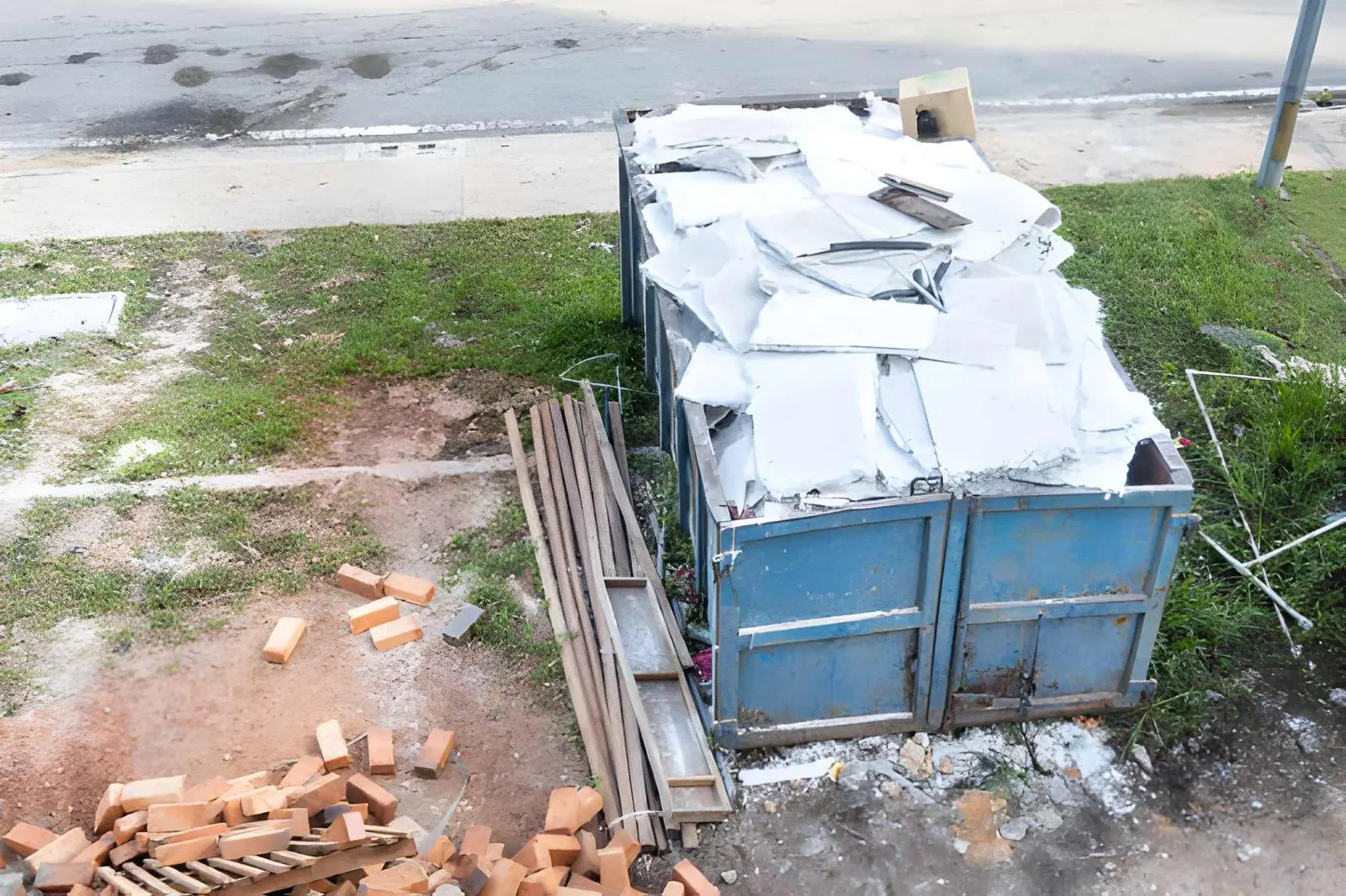 Dumpster Rentals for Removing Old Walls, Tile, and Fixtures